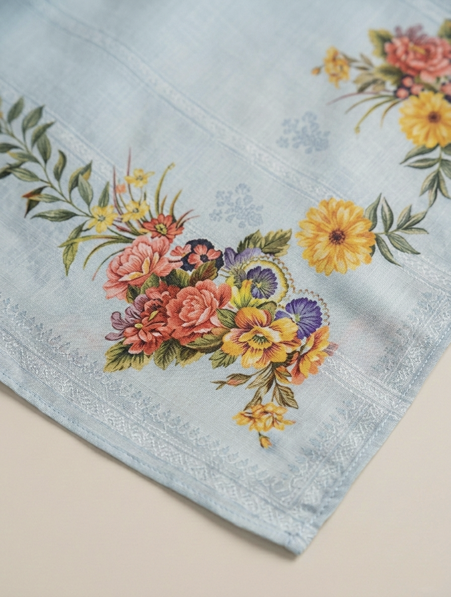 Solid Embroidered Capri Shirt Stitched 3 Piece