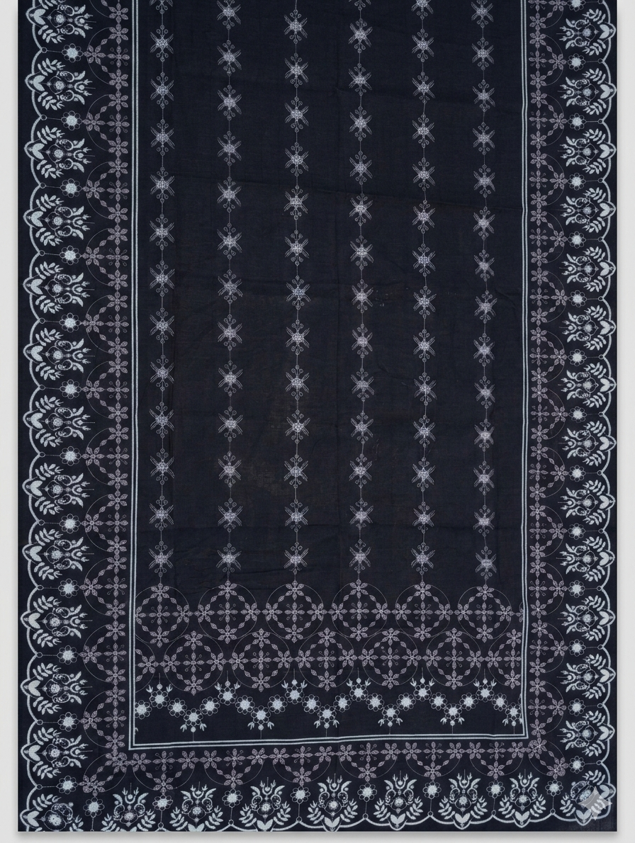 Solid Embroidered Capri Shirt Stitched 3 Piece