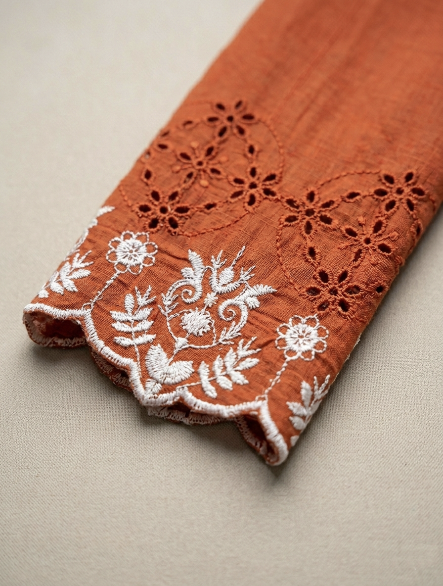 Solid Embroidered Capri Shirt Stitched 3 Piece