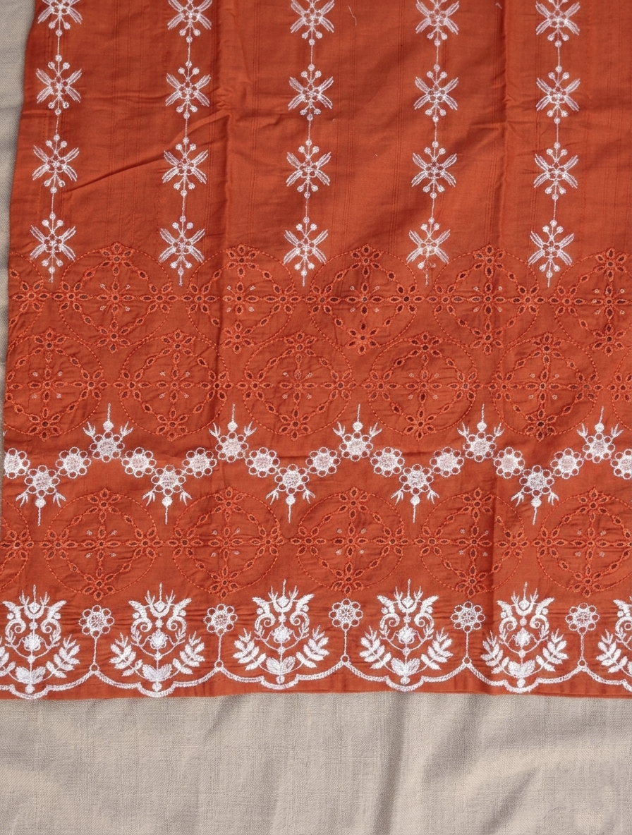 Solid Embroidered Capri Shirt Stitched 3 Piece